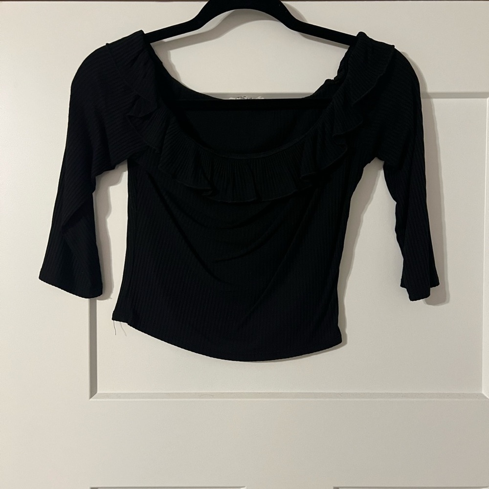 Bear Dance Black Crop Top